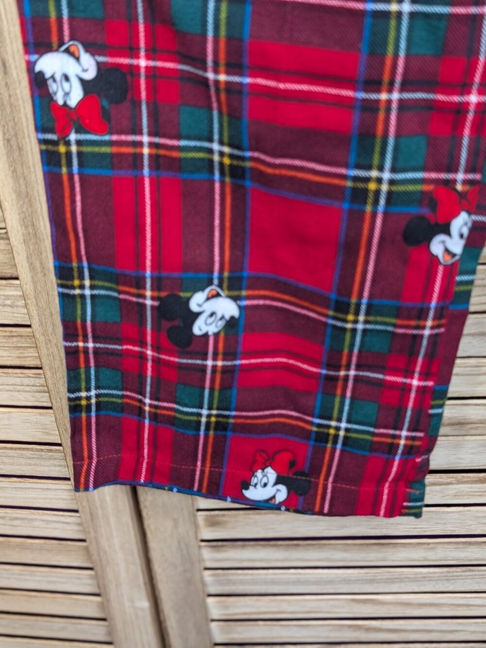 Disney Red Plaid Mickey Mouse Pajama Pants Match the Fam! Size XS NWT - Picture 3 of 13